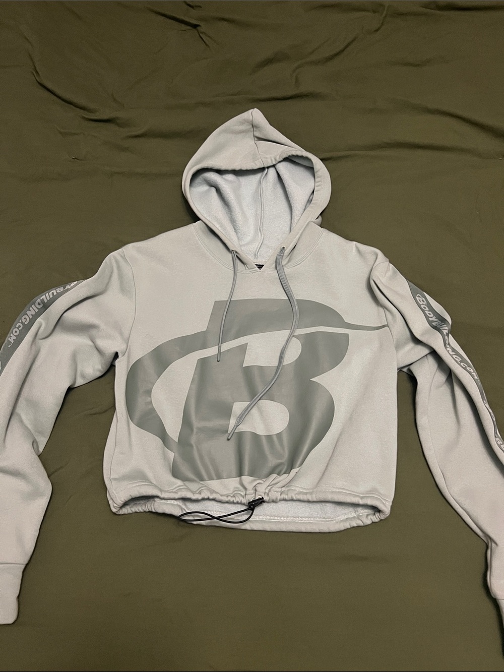 Bodybuilding brand cropped hoodie